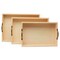 Unfinished Wood Nesting Trays with Handles, 3-set, for Crafts & Home Woodpeckers